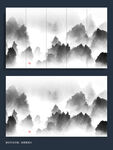 现代新中式山水水墨画