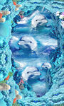 海浪海豚客厅浴室3D地板