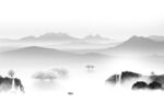 爆款 客厅山水背景 tif分层