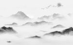 高清客厅山水背景 tif分层