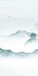 新中式简约山水玄关 文件分层画
