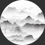 意境水墨山水画