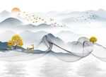 新中式线条山水