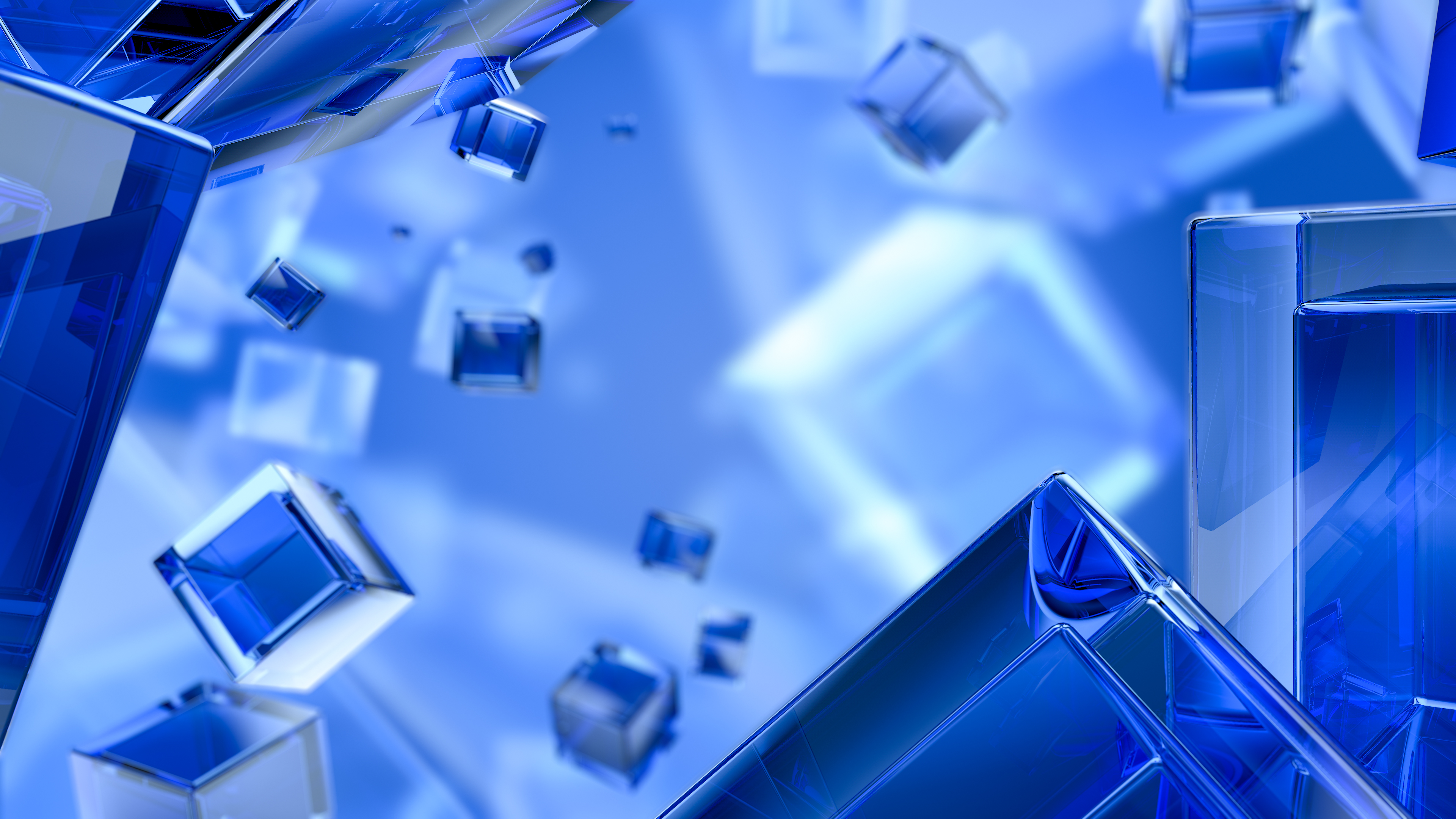 蓝色玻璃块新闻演播室背景