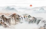 高山流水新中式背景墙
