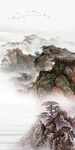 中国风山水意境玄关 分层TIF