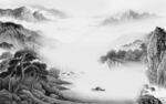 最新 灰色简约山水 文件分层 