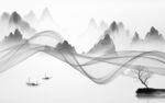 中国风客厅意境山水 文件分层 