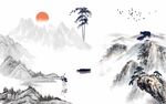 中式山水背景墙