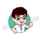 卡通男白领正能量版头像