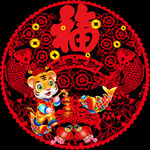 2022剪纸虎窗花