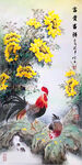 鸡水墨画大吉图下载