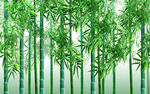 唯美绿色竹林背景墙