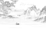 新中式简约灰色墙画 TIF文件