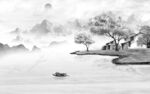 最新中式灰色山水 TIF文件