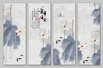 荷花九鱼图