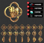 2022虎年书法艺术黄金文字