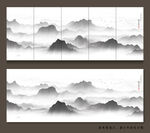 国画水墨轻奢抽象山水画