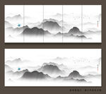 新中式抽象现代山水画