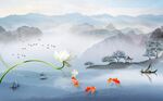 新中式山水背景墙