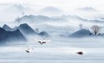 新中式山水背景墙