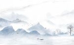 新中式山水背景墙