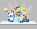 小怪兽主题生日背景