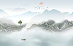 高档 高端山水墙画 TIF分层