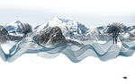 简约高清山水墙画 TIF分层