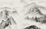 宁静致远水墨简约山水意境背景
