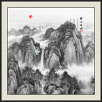 山水画泰山日出