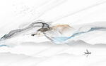 爵士白风景山水墙画 TIF分层