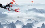 人气 简约山水墙画 TIF分层