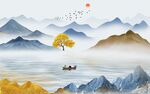 大气 山水意境墙画 TIF分层