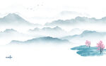 大气风景山水墙画 TIF分层