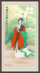 荷花仕女图 