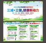 绿色彩色简约三减三健健康宣传栏