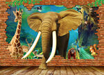 动物世界3D墙