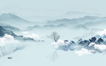 别墅山水简约背景 TIF分层