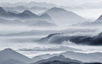 新中式高清山水背景 tif分层