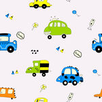 卡通儿童房彩色小汽车背景壁画