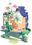 花鼓戏戏曲中国风国潮手绘