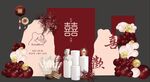 红色订婚宴舞台背景