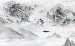 水墨山水新中式背景墙