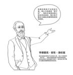 洛伦兹物理学家手绘线描风格人物