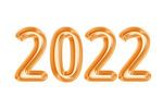 2022金色气球字模板