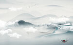 最新背景墙山水 TIF分层画