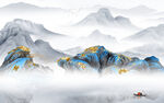 最新客厅意境山水 TIF分层