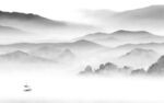 客厅灰色山水背景 文件分层 