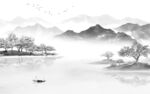 客厅 简约灰色山水 TIF分层